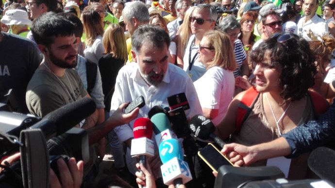 J. Cuixart (Òmnium) a la manifestació de la Diada 2017