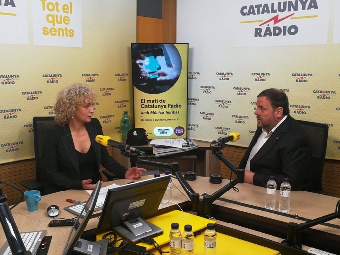 El vicepresidente de la Generalitat, Oriol Junqueras, en Catalunya Ràdio