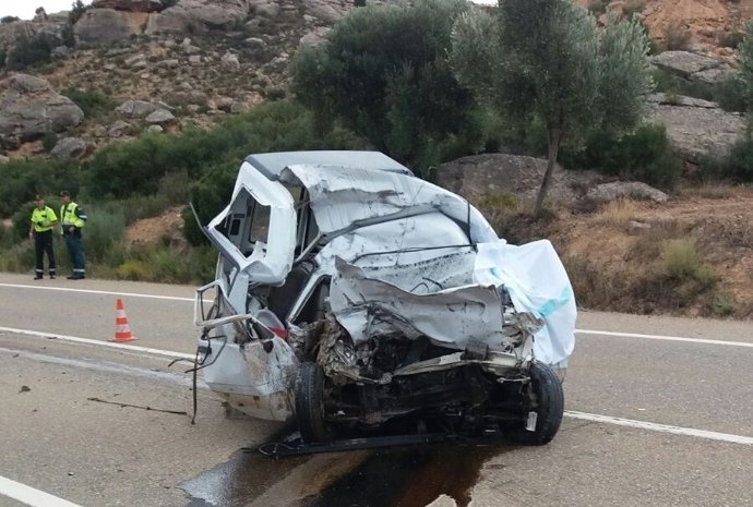 Accidente con una víctima mortal en la N-211, cerca de Alcañiz