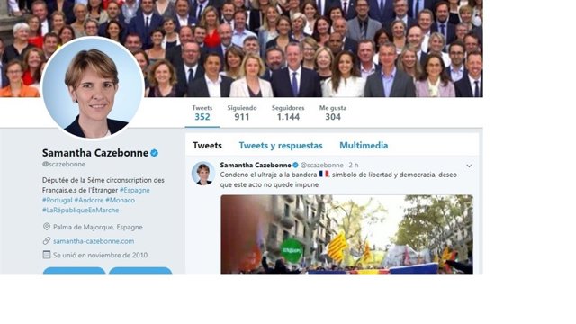 La diputada francesa Samantha Cazebonne
