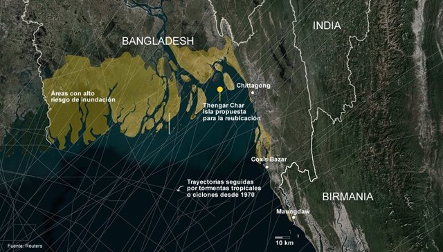 La isla donde Bangladesh proyecta reubicar a los rohingyas