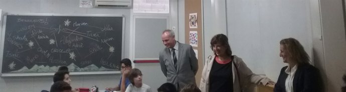 El secr.Lluís Baulenas i la t.Alcalde L.Ortiz, en inici curso escolar