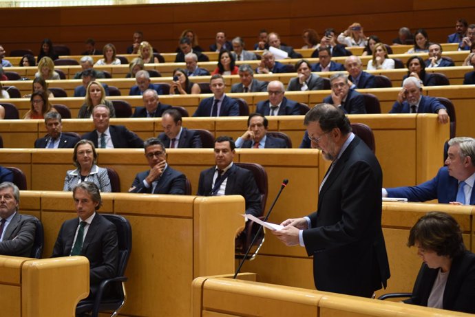 Rajoy en la sesión de control en el Senado