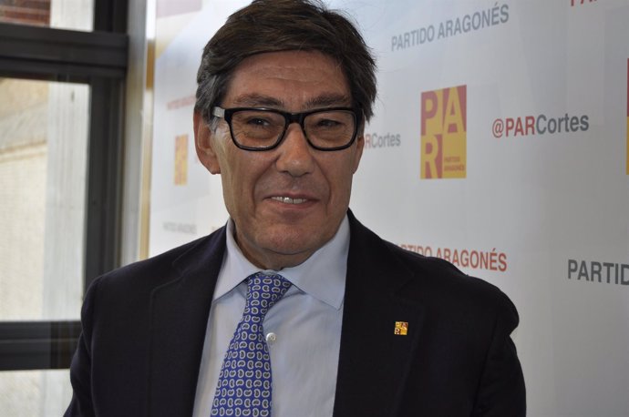 El presidente del PAR, Arturo Aliaga, hoy en las Cortes