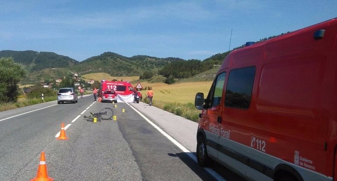 Atropello mortal de un ciclista en Erice de Iza