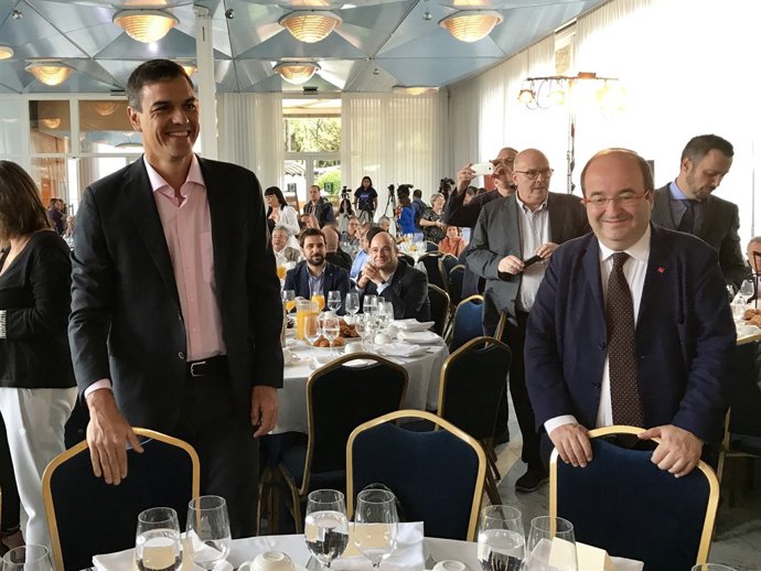 Pedro Sánchez (PSOE) i Miquel Iceta (PSC)