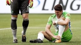 Mario Gómez, lesionado con el Wolfsburgo