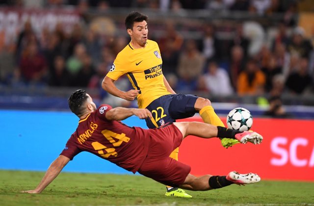 Nico Gaitán con el Atlético de Madrid en Roma