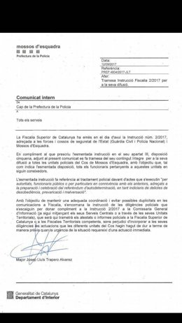 Circular interna dels Mossos
