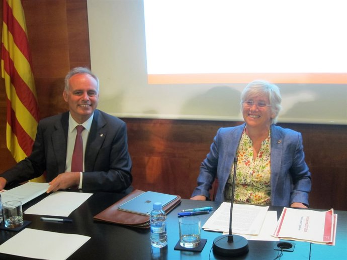 Secr. D'Ensenyament Lluís Baulenas i la consellera Clara Ponsatí