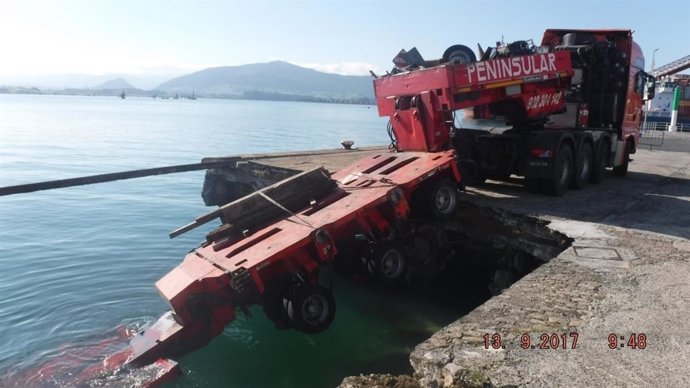 Lugar del accidente en el Puerto