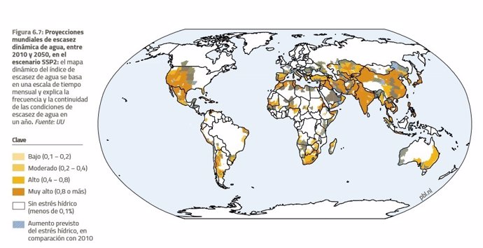 Proyección mundial de escasez dinámica del agua