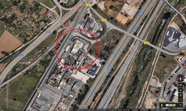 Fuga de producto químico en una empresa de Mollet