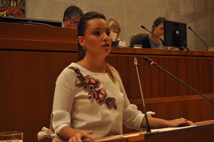 Maru Díaz (Podemos) en su intervención en el Debate de política general