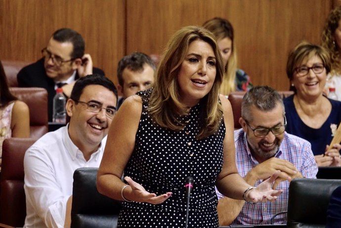 La presidenta de la Junta, Susana Díaz, en el Pleno del Parlamento