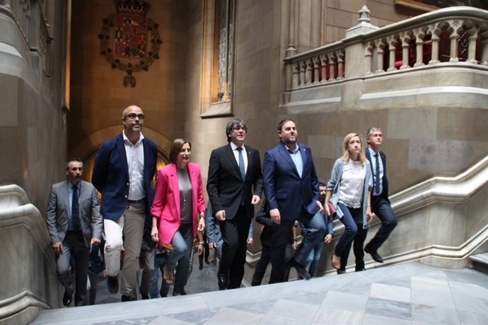 M. Buch, C. Forcadell, C. Puigdemont, O. Junqueras, N. Lloveras