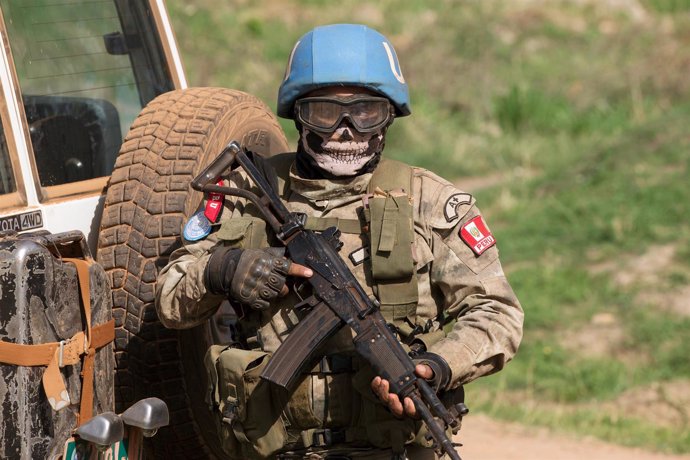 Cascos azules en la misión de la ONU en República Centroafricana
