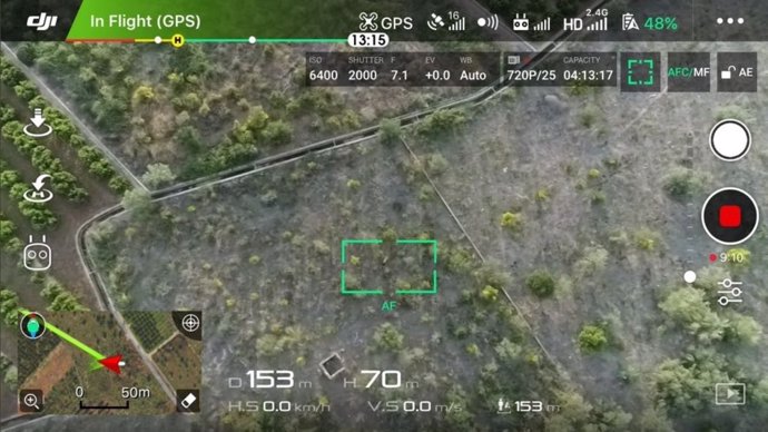 Un dron localiza a la vaca escapada de un recinto de Burriana