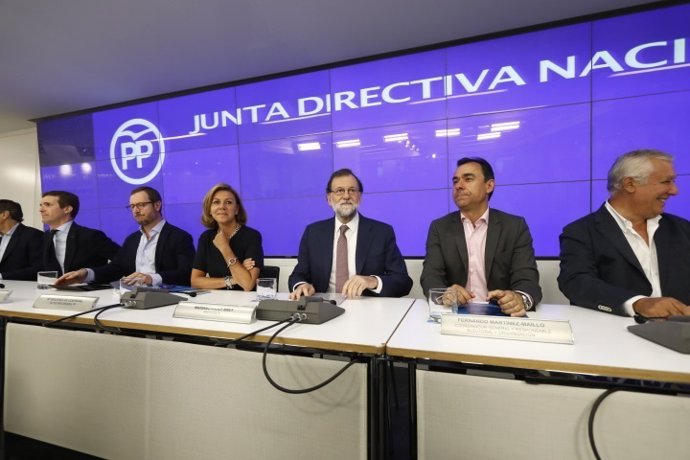 Rajoy, Cospedal y Fernando Martínez Maillo en la Junta Directiva Nacional