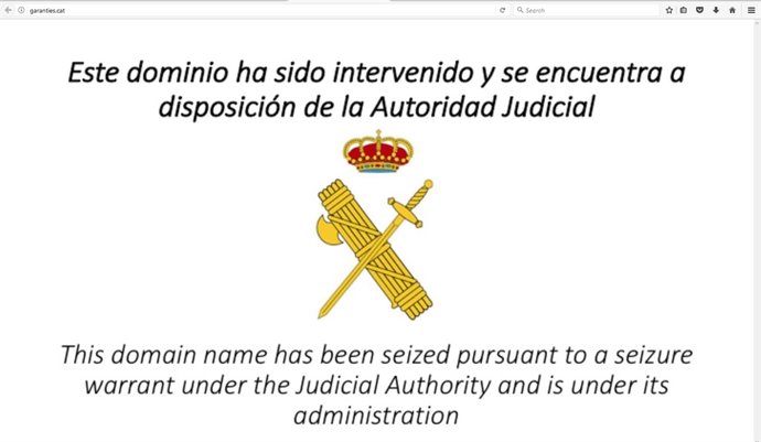 La Guàrdia Civil tanca la pàgina garanties.cat del referèndum