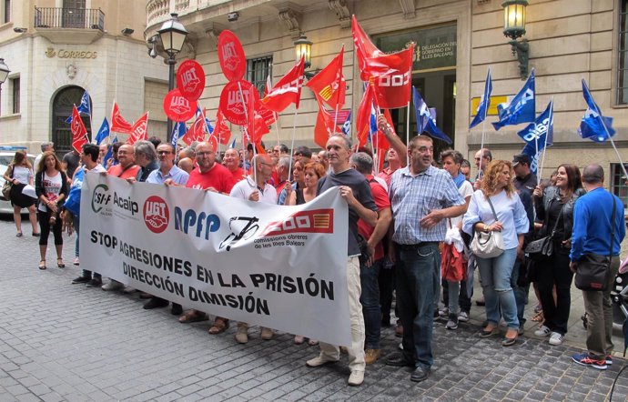 Protesta de los trabajadores de la cárcel de Palma