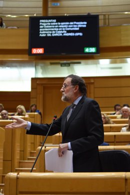 Mariano Rajoy en la sesión de control al Gobierno en el Senado