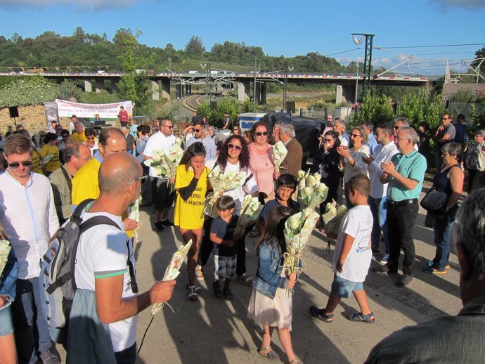 Ofrenda floral el 24 de julio de 2017. 4º aniversario del accidente de Angrois