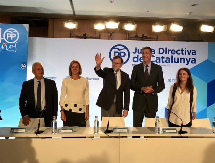 S. Rodríguez, M. D. de Cospedal, M. Rajoy, X. G. Albiol i A. Levy, PP