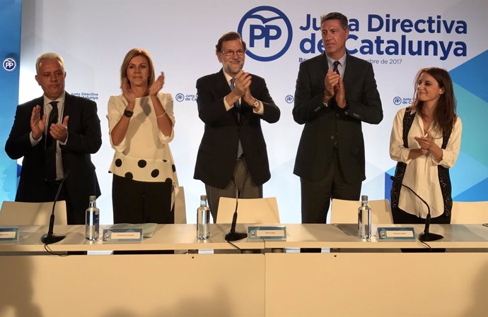 S.Rodríguez, M.d.de Cospedal, M.Rajoy, X.G.Albiol i A.Levy, PP