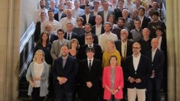 Acto de unos alcaldes en apoyo al referéndum del 1-O (ARHIVO)