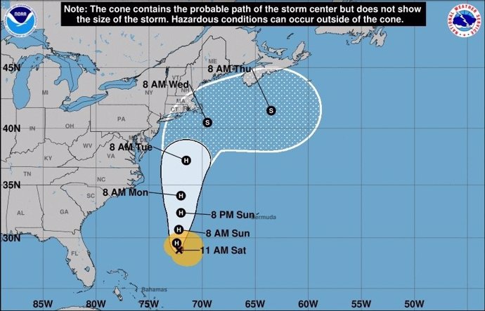 Proyección de la trayectoria del huracán 'José'