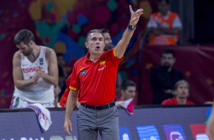 Sergio Scariolo, seleccionador nacional de baloncesto, en el Eurobasket de 2017