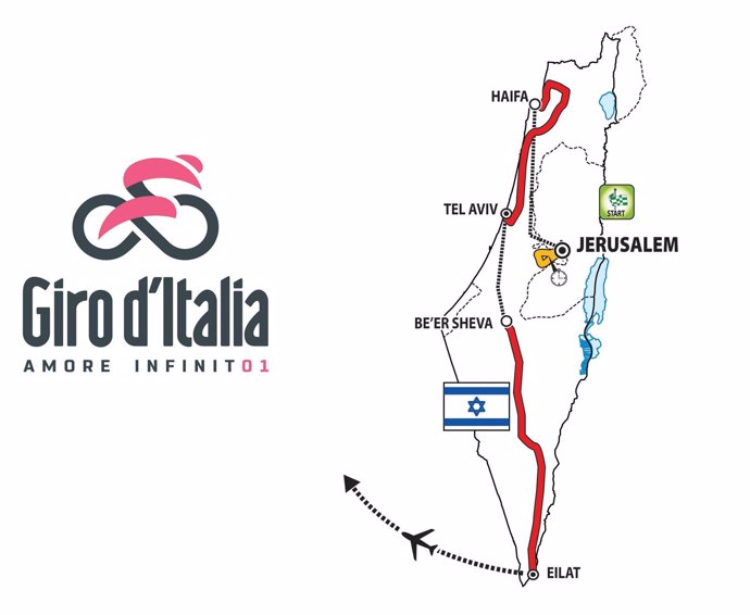 Mapa de las tres primeras etapas del Giro