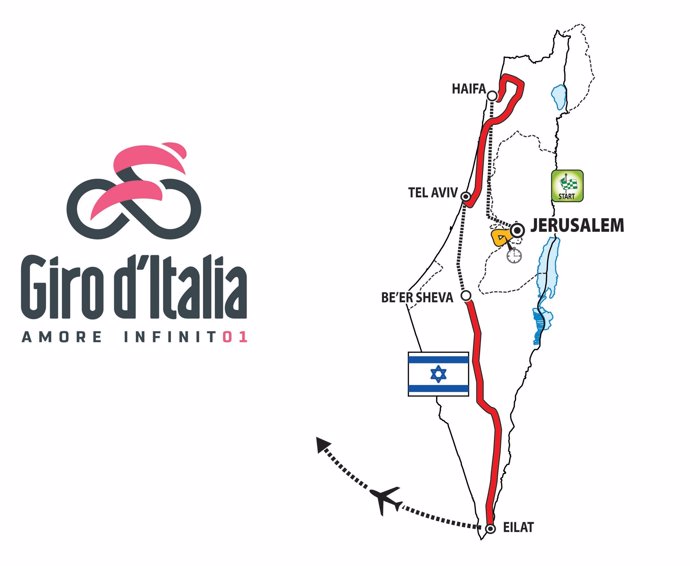 Mapa de les tres primeres etapes del Giro