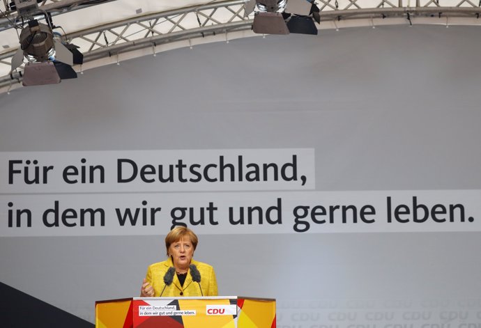 German Chancellor Angela Merkel, top candidate of the Christian Democratic Union