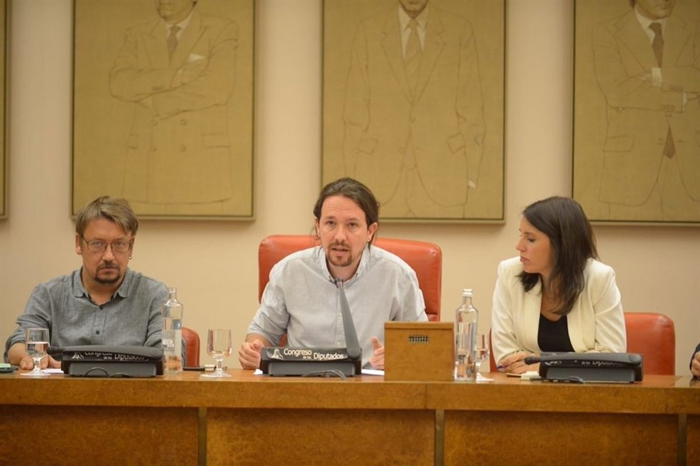 Rueda de prensa de Pablo Iglesias sobre Cataluña en el Congreso