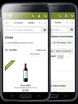 Aplicación de compra vino por Internet Uvinum