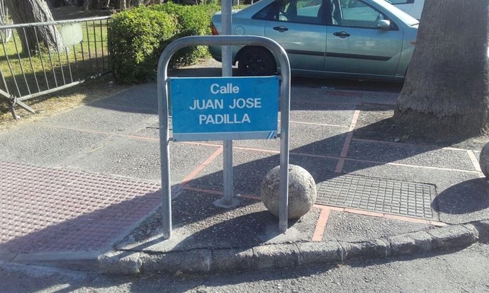 La calle dedicada a Padilla en Jerez