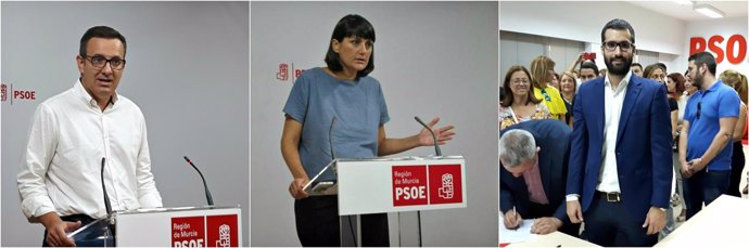 Los tres candidatos Secretaría General PSOE, Conesa, Veracruz y Lucas