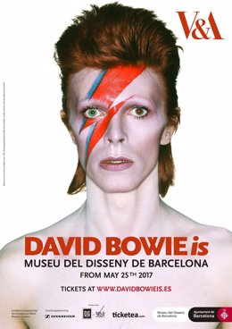 Cartel exposición David Bowie en Barcelona