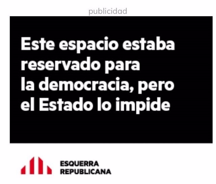 Campaña de ERC sobre la publicidad del 1-O