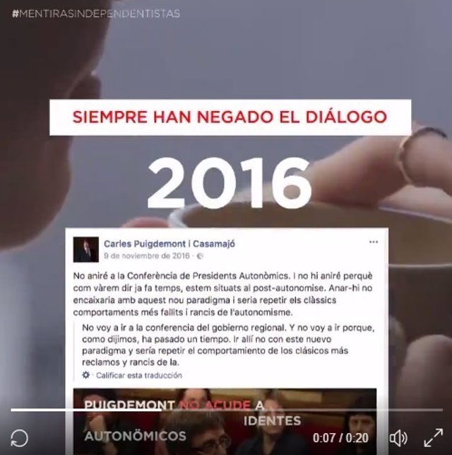 PP lanza una campaña en Twitter para "desmontar" las "mentiras" independentistas