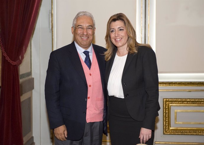 Susana Díaz y António Costa, en 2014 en Lisboa