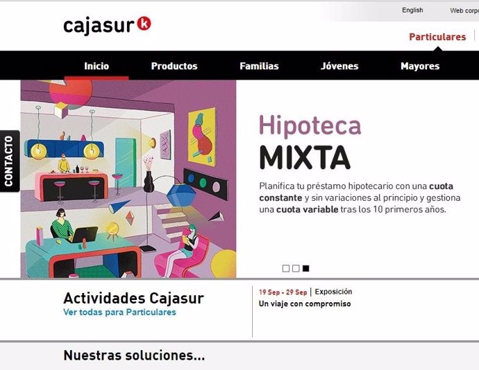 Actual oferta hipotecaria de CajaSur en su web