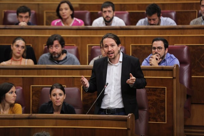 Pablo Iglesias en la sesión de control al Gobierno en el Congreso