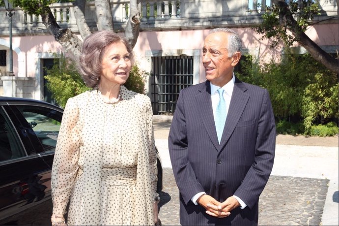 La Reina Sofía y el presidente de Portugal