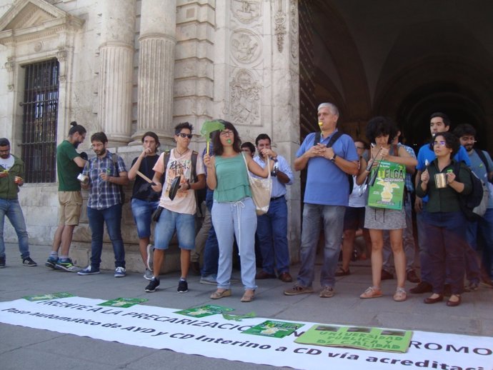 Protesta docente en la Universidad de Sevilla