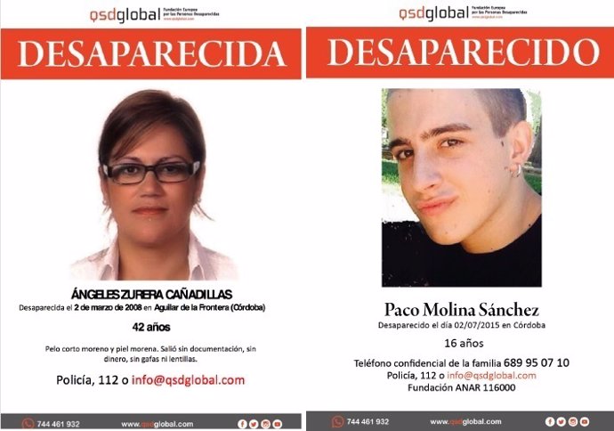 Los desaparecidos Ángeles Zurera y Paco Molina