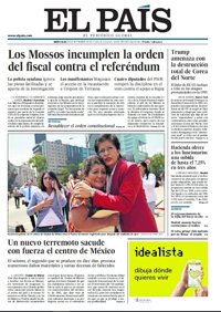 Las portadas de los periódicos de hoy, 20 de septiembre de 2017