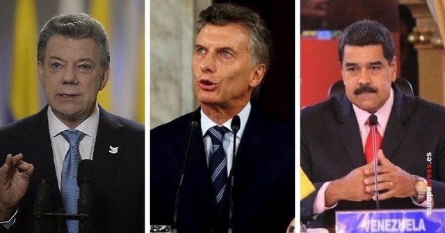Santos, Macri y Maduro